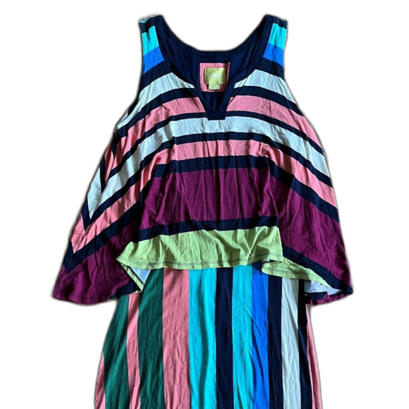 MAEVE Anthropologie Striped Sleeveless Layered Sun Dress   Women's Size Small - Picture 3 of 9